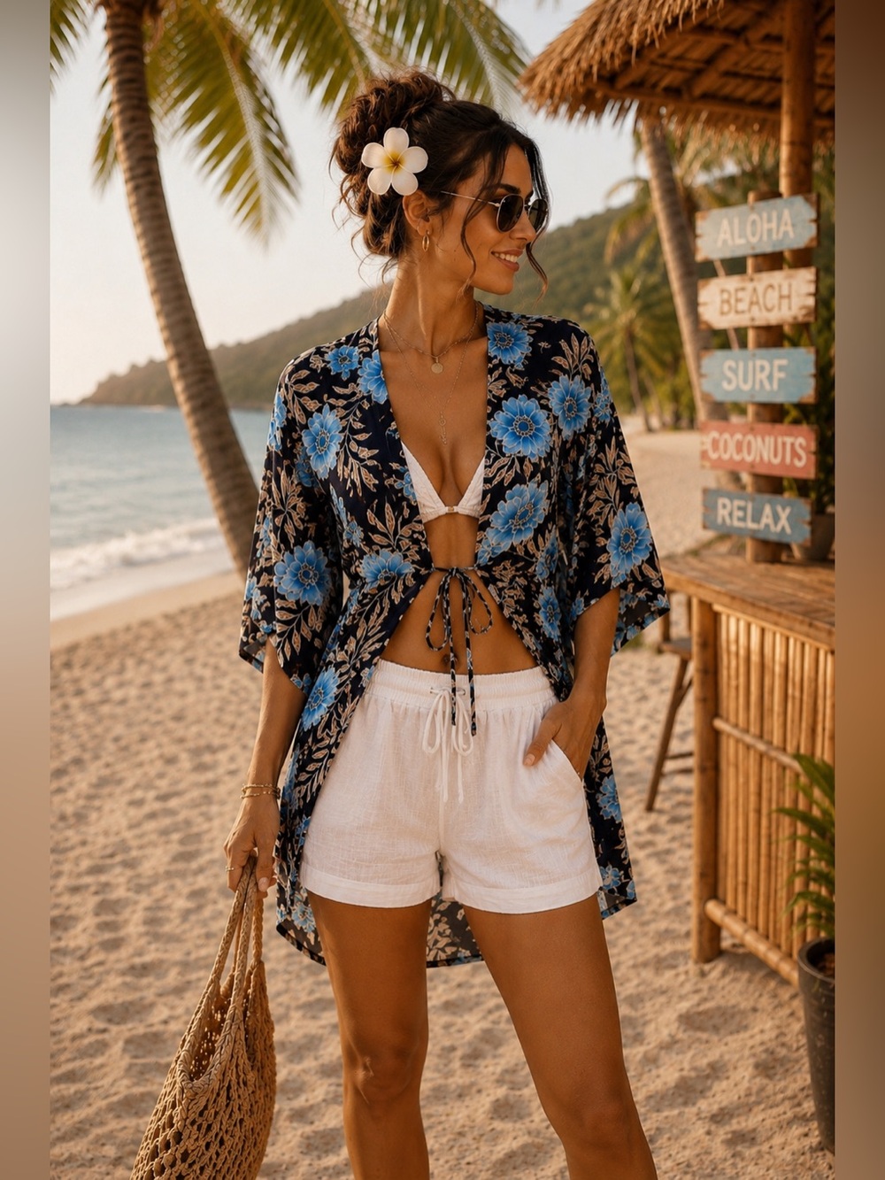 Plus size floral highway swim cover-up size one X